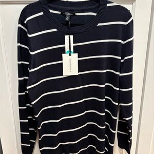 41 Hawthorn Navy and Cream Striped Knit Top